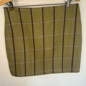 Ryedale Lucinda Olive and Purple Plaid Tweed Wool Mini Skirt UK 8/US 4